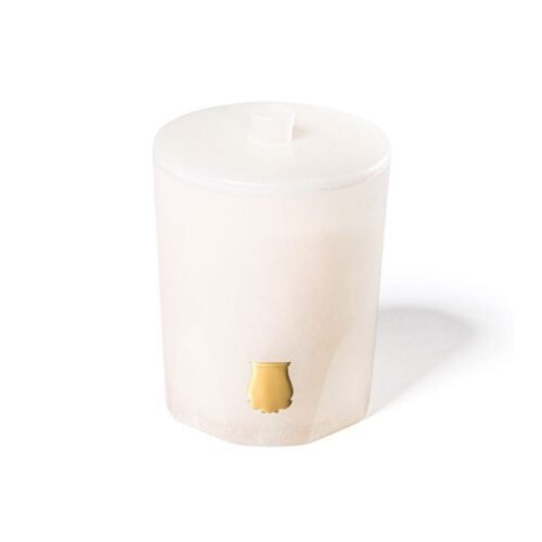 Svíčka Trudon Ernesto v alabastru (mužná vůně kůže a tabáku, 270g)